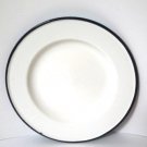 Enamelware Plate White with Black Trim Poland