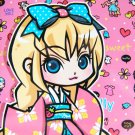 Lovely Kimono Dolly Small Notebook With Lines