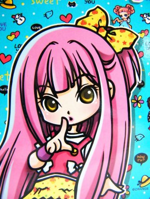 Lovely Pink-Haired Dolly Small Notebook With Lines