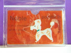 Korean White Poodle Skinny Double Pockets Clear Plastic Card Case