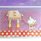 Korean Girl With Dog Skinny Double Pockets Clear Plastic Card Case