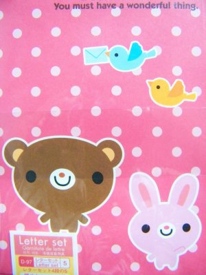 Kawaii Always Together Bear And Rabbit Letter Set,Made In Japan