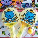 Smiley Kitty Pencil Caps/Toppers/Erasers Set