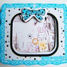 Kawaii Ribbon Lace Border Mini Memo Pad (Blue)