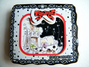 Kawaii Ribbon Lace Border Mini Memo Pad (Black)