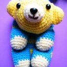 Kawaii Blue Teddy Bear Crochet Sling Bag