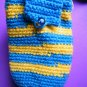 Kawaii Blue Teddy Bear Crochet Sling Bag