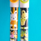 Kawaii Bunny Ballpoint Pen With Blue Ink  - Yellow And Green (Set Of 2)