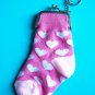 Kawaii Hearts Socks Keychain Purse (Pink)