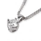 New Natural White Gold Solitaire Round Diamond Pendant