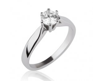 1.51CT Diamond Engagement Solitaire Ring Round Gold 14K