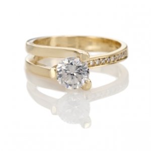 NEW SOLITAIRE ROUND CUT REAL DIAMOND RINGS YELLOW GOLD