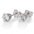 New Natural Diamond Stud Earrings White Gold 14K CTW CT