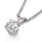 1.07 CT Diamond Solitaire Pendant White Gold Necklace