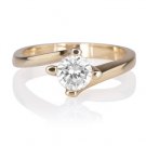 Genuine E/VS Diamond Solitaire Engagement Ring 14K Gold