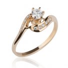 Real Round Cut Diamond Engagement Ring 14K Yellow Gold