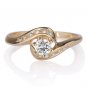 Real Round Cut Diamond Engagement Ring 14K Yellow Gold