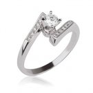 Natural Diamond Engagement Ring Round Cut White Gold