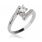 Natural Diamond Engagement Ring Round Cut White Gold