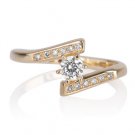 Solitaire Diamond Engagement Ring Round Cut Gold Women