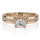 Genuine Solitaire Round Diamond Ring Yellow Gold 14K CT