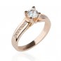 Genuine Solitaire Round Diamond Ring Yellow Gold 14K CT