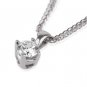 New 14k White Gold Solitaire Round Diamond Pendant