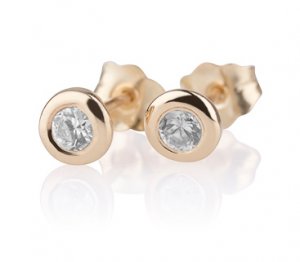 1/4 CT Natural Diamond Stud Earrings Yellow Gold 14K