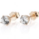 Natural Diamond Stud Earrings Yellow Gold 14K 1/3 CT