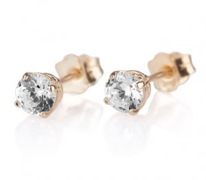 Natural Diamond Stud Earrings Yellow Gold 14K 1/3 CT