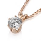 New Round Diamond Solitaire Pendant Yellow Gold 1/2 CT