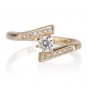 Solitaire Diamond Engagement Ring Round 14k Gold Women