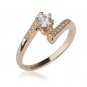 Solitaire Diamond Engagement Ring Round 14k Gold Women