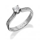 Real Natural Round Cut Diamond Engagement Ring 14k Gold