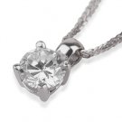 New 0.80 Carat Round Diamond Solitaire Pendant Necklace