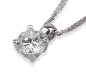 New 0.80 Carat Round Diamond Solitaire Pendant Necklace