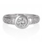 New Real Round Cut Diamond Engagement Ring White Gold