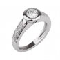New Real Round Cut Diamond Engagement Ring White Gold
