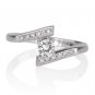Natural Diamond Engagement Ring Round 14k White Gold NR