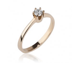 F/SI Genuine 1/4CT Stunning Solitaire Diamond Ring 14K