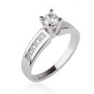 0.87 CT Natural Engagement Diamond Solitaire Ring 14K