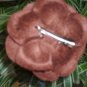 NWT Cocoa Bean Felt Flower Corsage Pin Clip