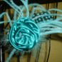 NWT Maui Blue Fun Rosette Pin Clip with Soft Feathers