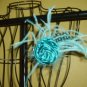 NWT Maui Blue Fun Rosette Pin Clip with Soft Feathers