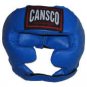 Large Cansco Leather Boxing  Headgear - Blue-2