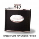 Stainless Steel 4 OZ. Leather Flask W/Personalized Free