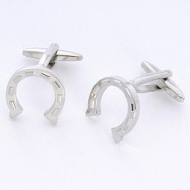 Dashing Horseshoe Cufflinks with Engraved Box - Free Engraving