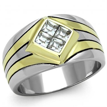 Stainless Steel Gold and Silver w/ 4 Top Grade Crystals