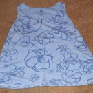 Avenue Blue Flower Pattern Ultimate Tank Top Size 30/32 - 100% Cotton
