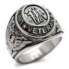 Stainless steel veteran's ring